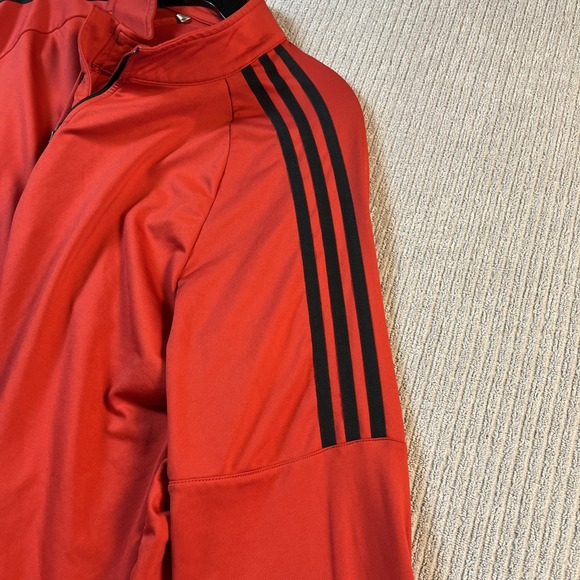 Adidas Golf Pullover Men's‎ L Red Layering Shirt 1/4 Zip Performance Stretch - Picture 3 of 8